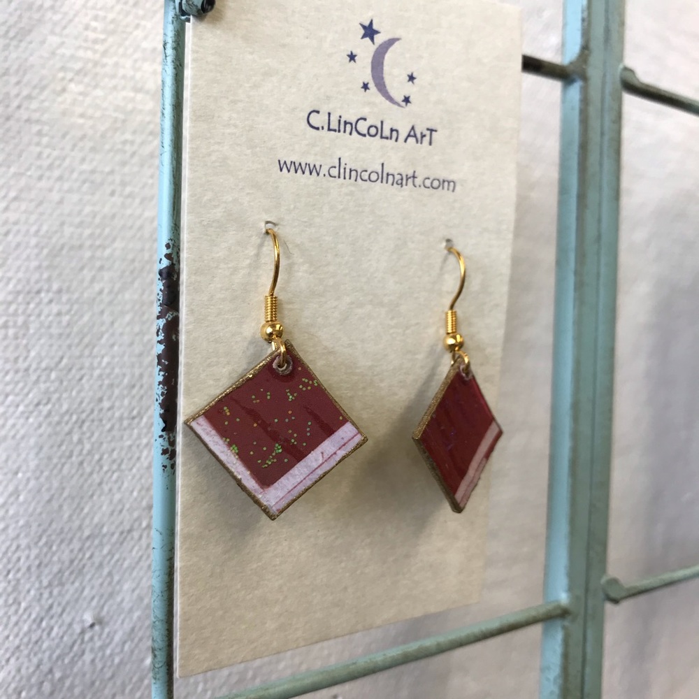 Recycled Paper Earrings- glittery ♻️